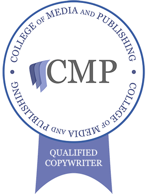 An image displaying a copywriting award, qualifying Lucy Lynch as a copywriter.